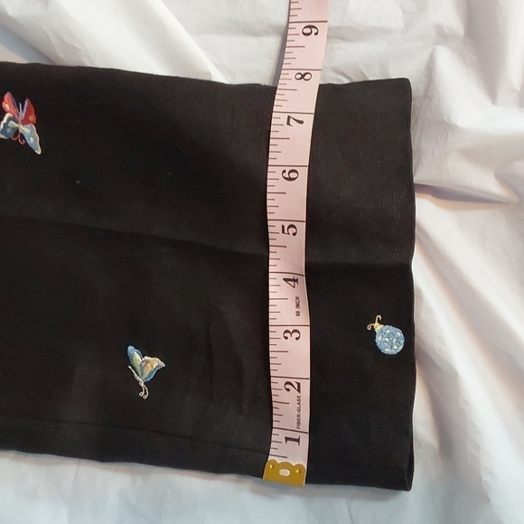 Talbots Irish Linen Black Trousers Novelty Bug/butterfly Embellish Pants Sz.12 - Picture 15 of 16